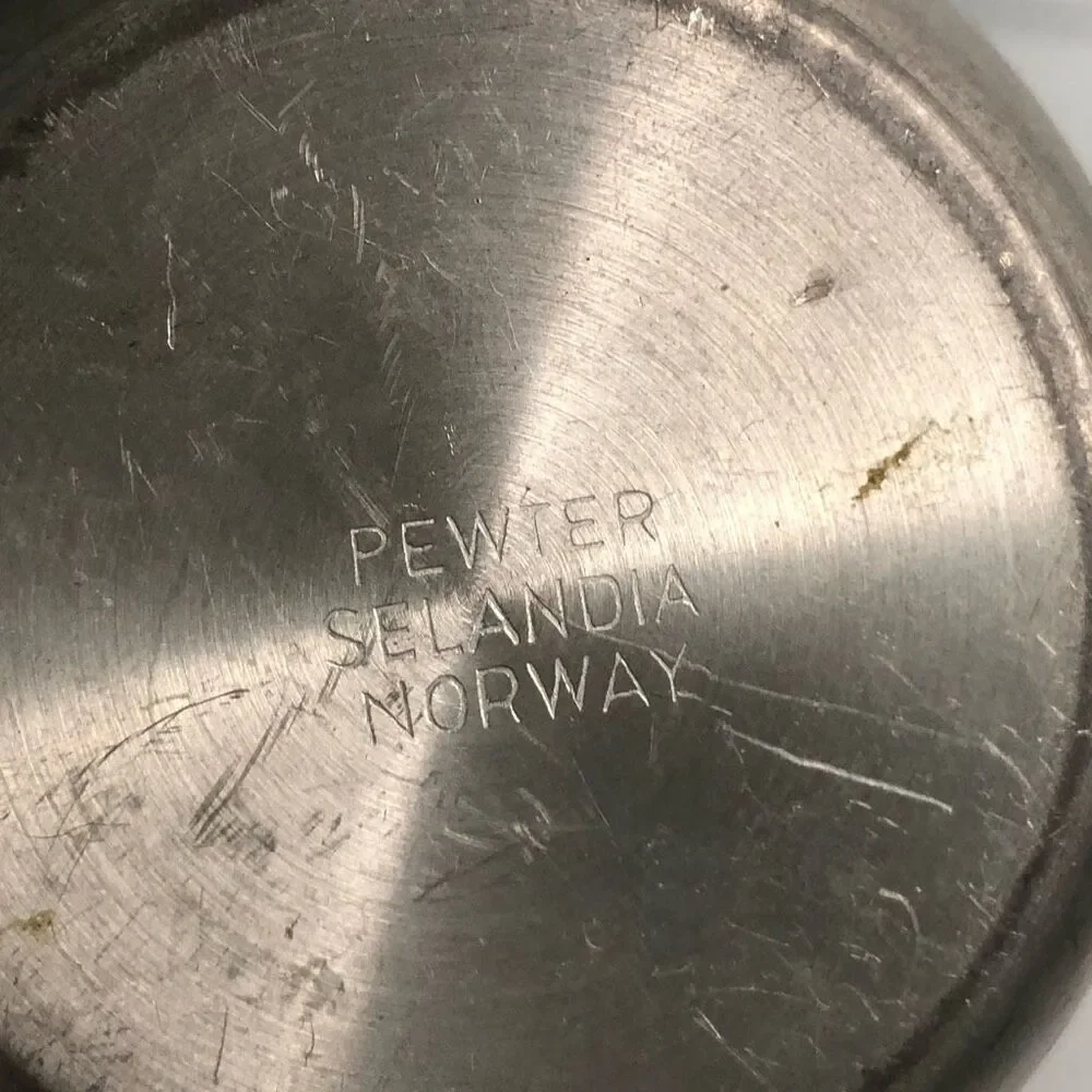 pewter selandia norway art deco design sugar salt and pepper shakers classic mod